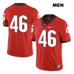 Men's Georgia Bulldogs NCAA #46 Jake Wilson Nike Stitched Red Legend Authentic No Name College Football Jersey NOO4554SE